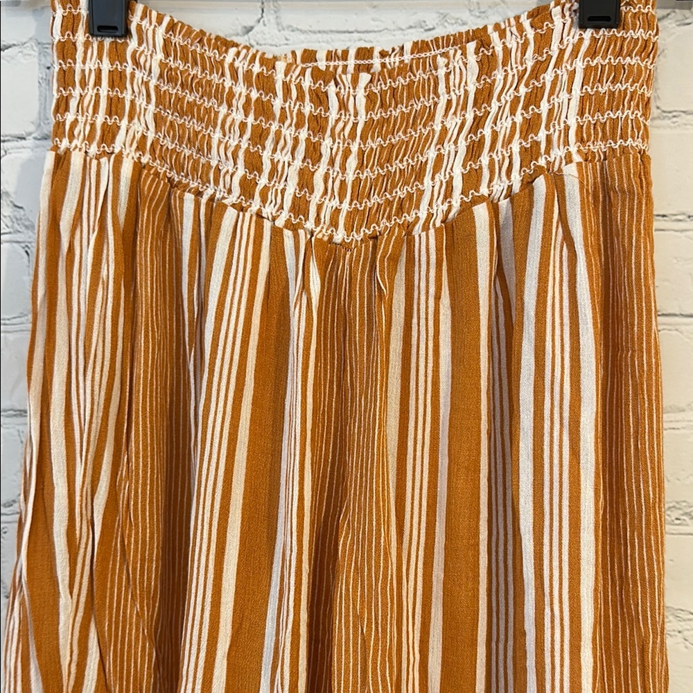 BBJ Striped Mustard and White Wide-Leg Pants - Picture 4 of 9